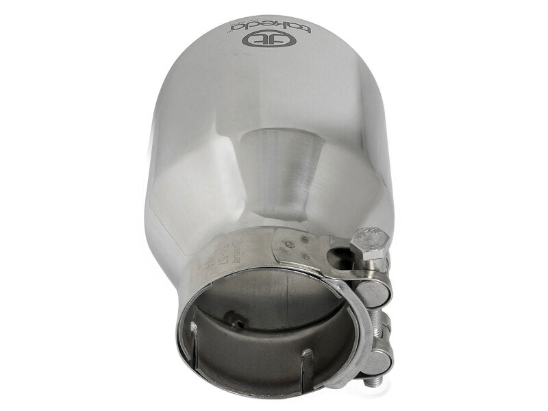 aFe Takeda Universal Exhaust Tip 2-1/2 IN Inlet x 4 IN Outlet x 6 IN L- Polished