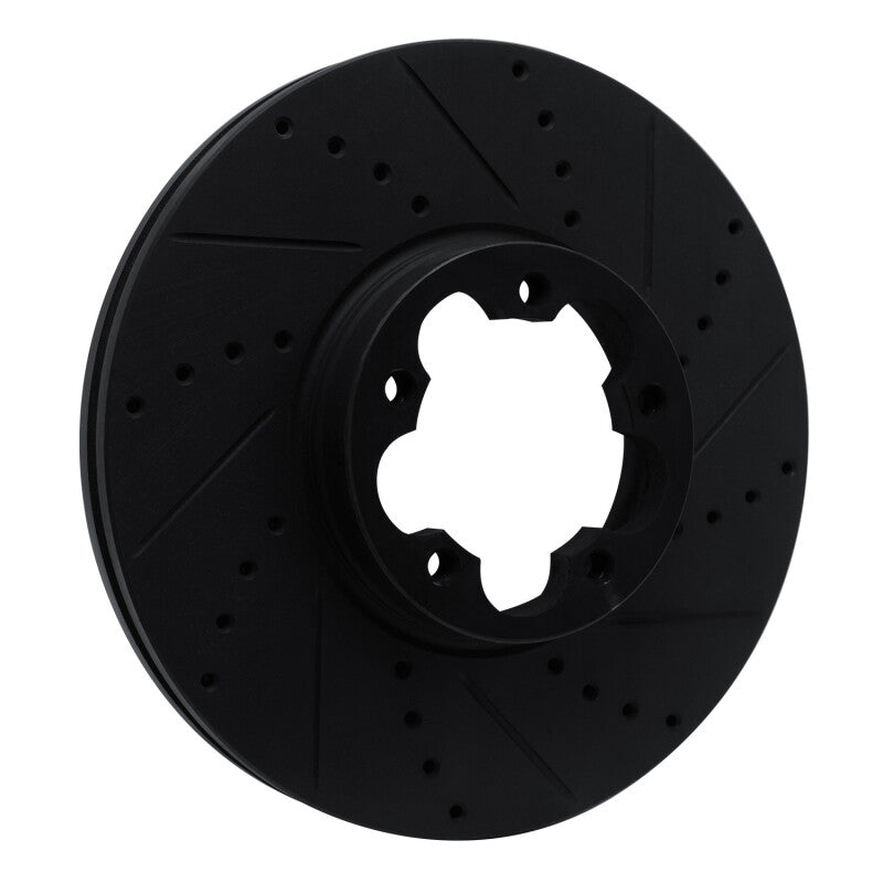 R1 15-25 Ford Transit-350 HD/DRW Front Right Drilled & Slotted Black Brake Rotor