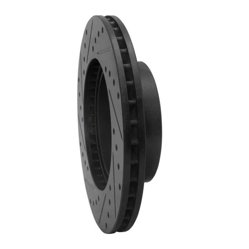 R1 91-98 Toyota 4Runner Front Right Drilled & Slotted Black Brake Rotor