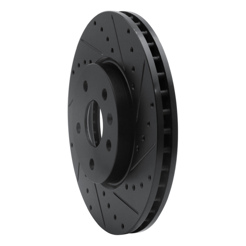 R1 10-25 Buick Allure Front Right Drilled & Slotted Black Brake Rotor