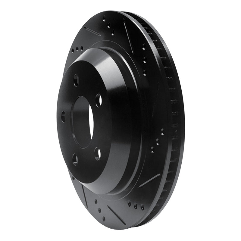 R1 98-02 Chevrolet Camaro Rear Right Drilled & Slotted Black Brake Rotor