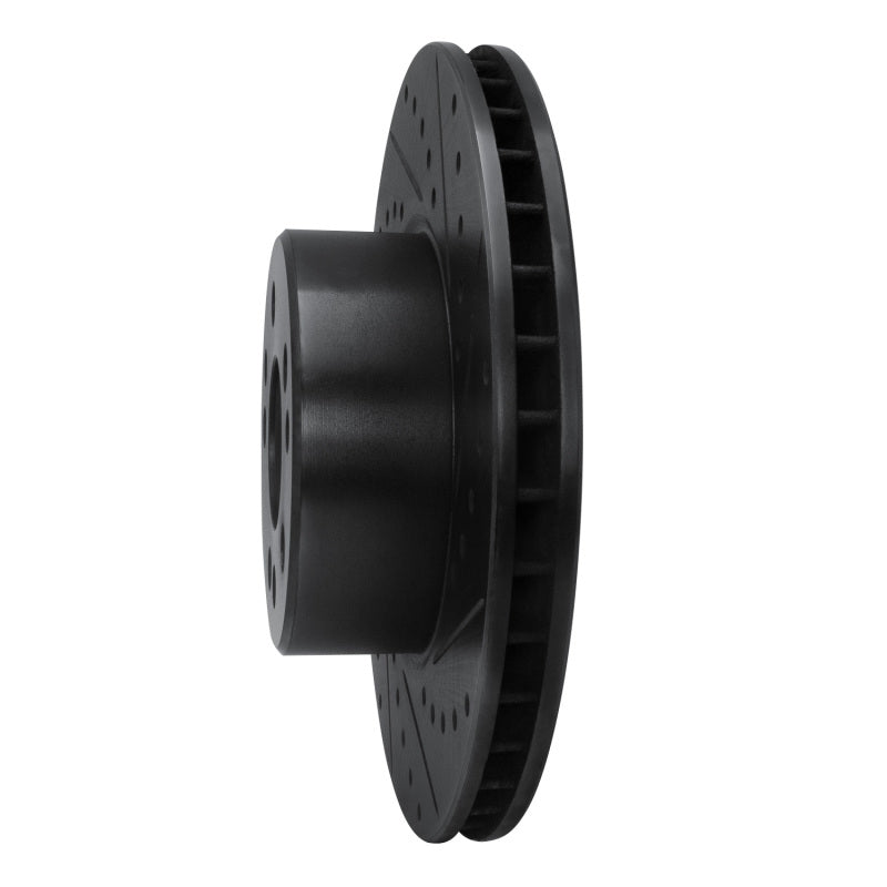 R1 91-99 Mercedes-Benz S350 Front Right Drilled & Slotted Black Brake Rotor
