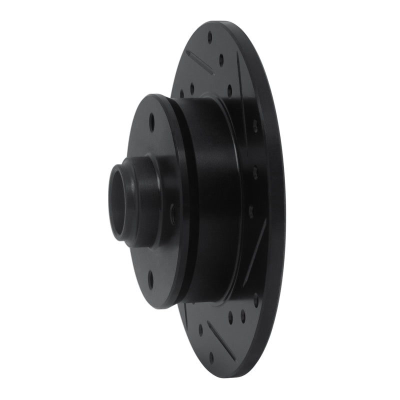 R1 85-02 Volkswagen Golf Rear Right Drilled & Slotted Black Brake Rotor