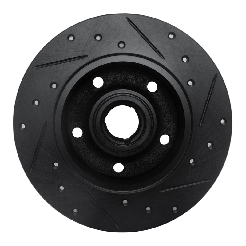 R1 96-08 Audi A4 (Mexico) Rear Left Drilled & Slotted Black Brake Rotor