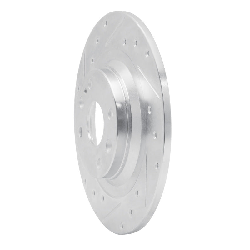 R1 01-05 Mazda Miata Rear Left Drilled & Slotted Silver Brake Rotor