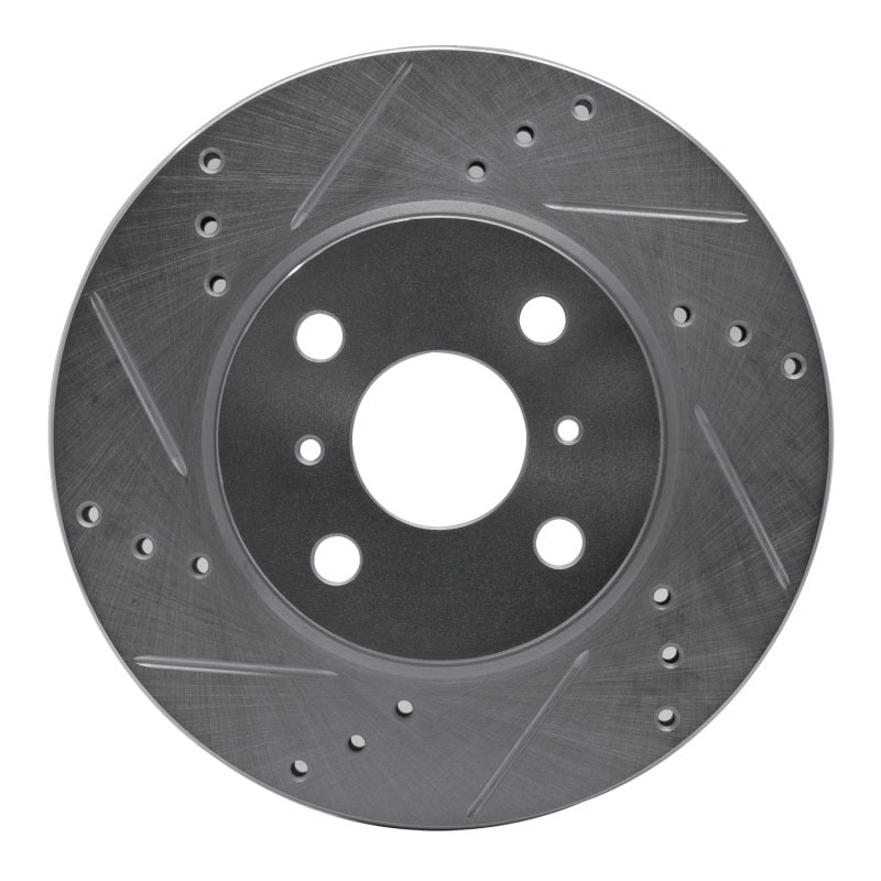 R1 12-15 Scion IQ Front Left Drilled & Slotted Silver Brake Rotor