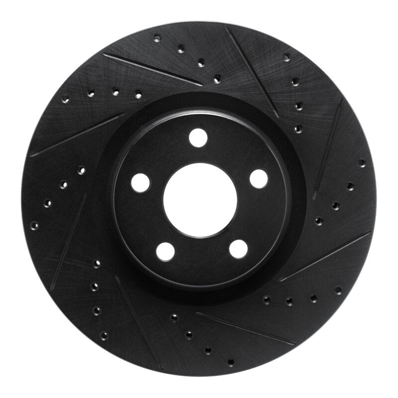 R1 15-20 Ford Edge Front Right Drilled & Slotted Black Brake Rotor