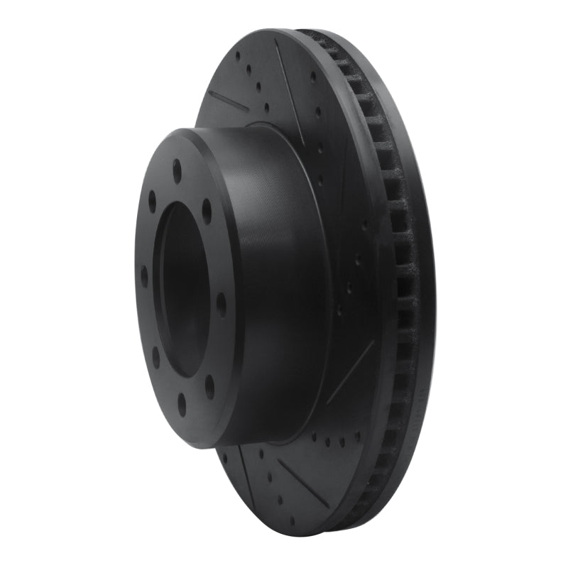 R1 09-25 Dodge Ram 2500 Front Right Drilled & Slotted Black Brake Rotor