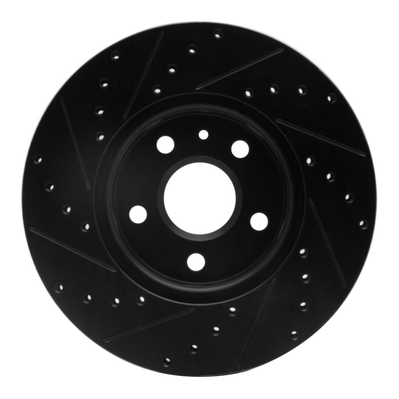 R1 10-25 Buick Allure Front Right Drilled & Slotted Black Brake Rotor