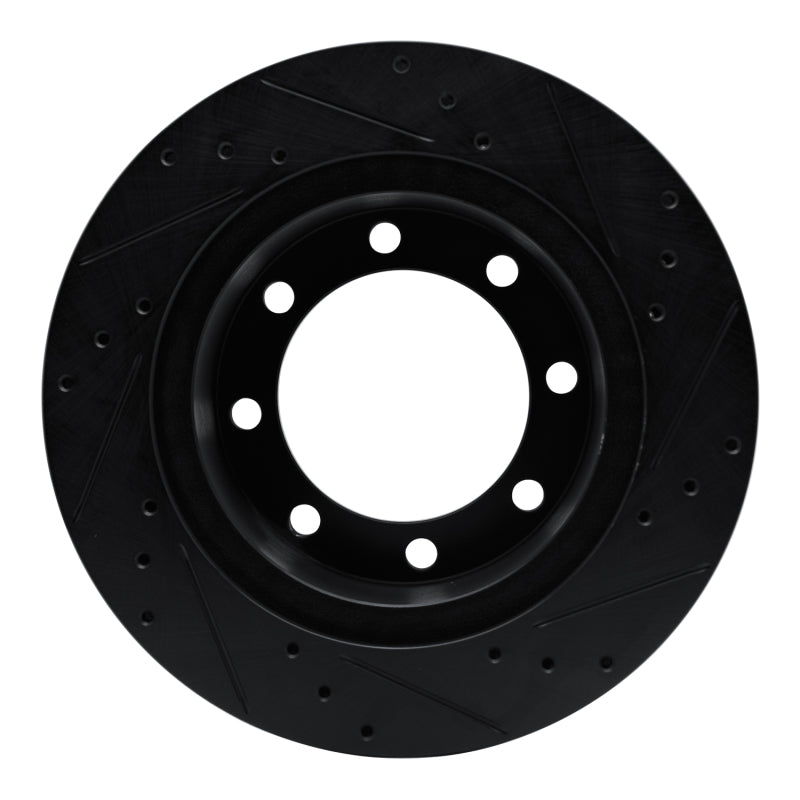 R1 80-93 Dodge W250 Front Left Drilled & Slotted Black Brake Rotor