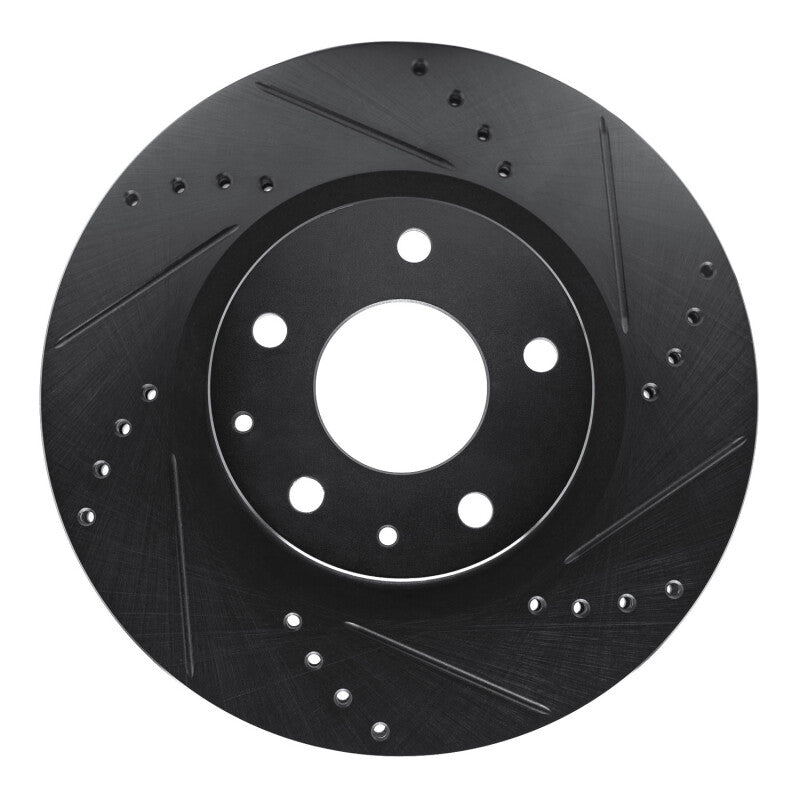 R1 19-25 Mazda CX-30 Front Right Drilled & Slotted Black Brake Rotor