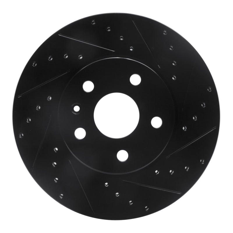 R1 2008-2014 Cadillac CTS Front Right Drilled & Slotted Black Brake Rotor
