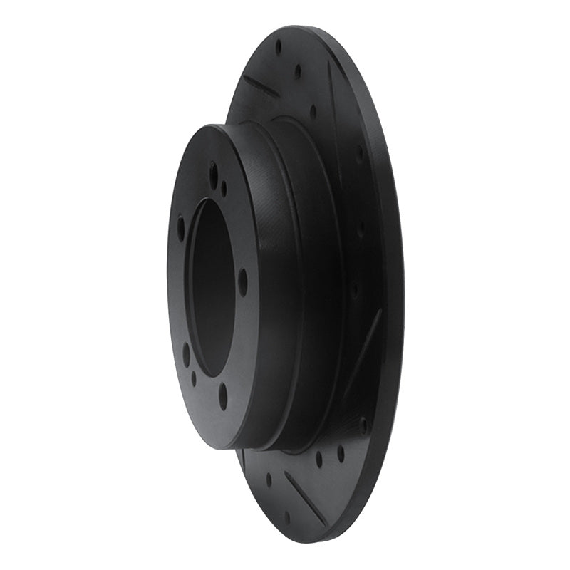 R1 90-94 Eagle TALON Rear Right Drilled & Slotted Black Brake Rotor