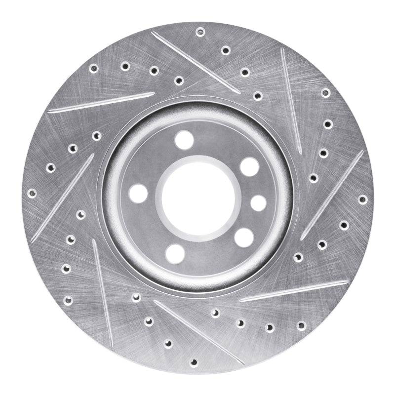 R1 01-03 Volkswagen EuroVan Front Left Drilled & Slotted Silver Brake Rotor
