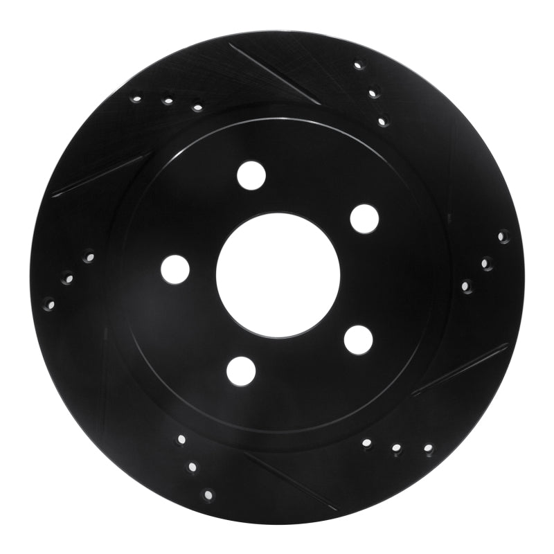 R1 93-97 Chevrolet Camaro Rear Right Drilled & Slotted Black Brake Rotor