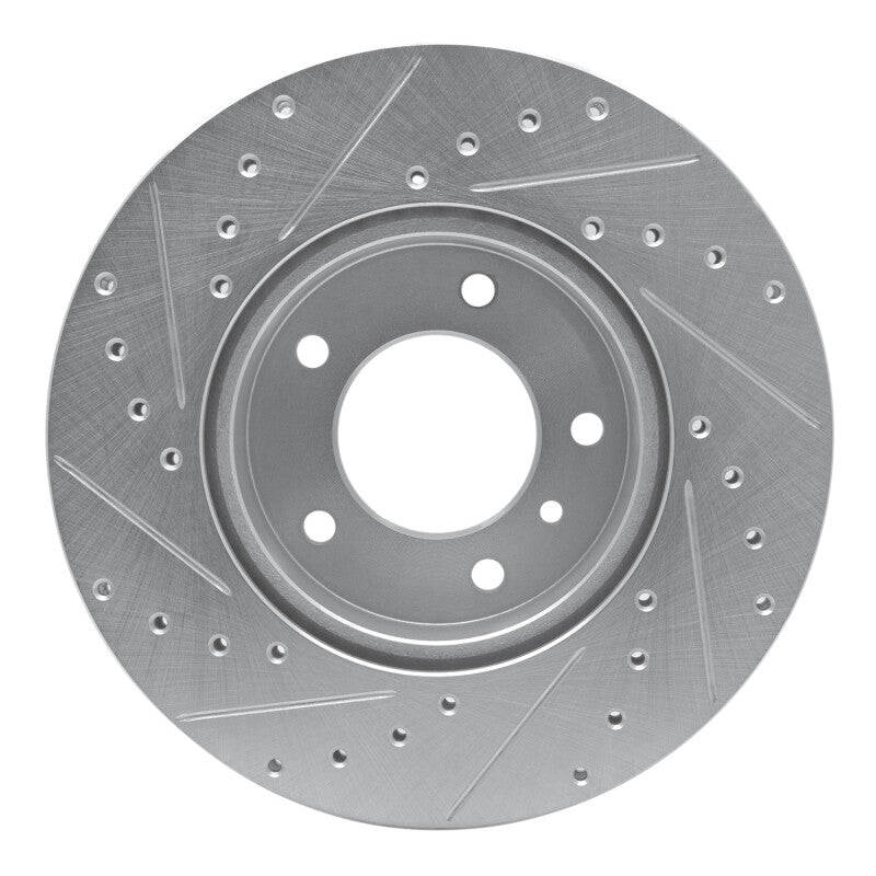 R1 86-89 Jaguar VanDEN PLAS Front Right Drilled & Slotted Silver Brake Rotor