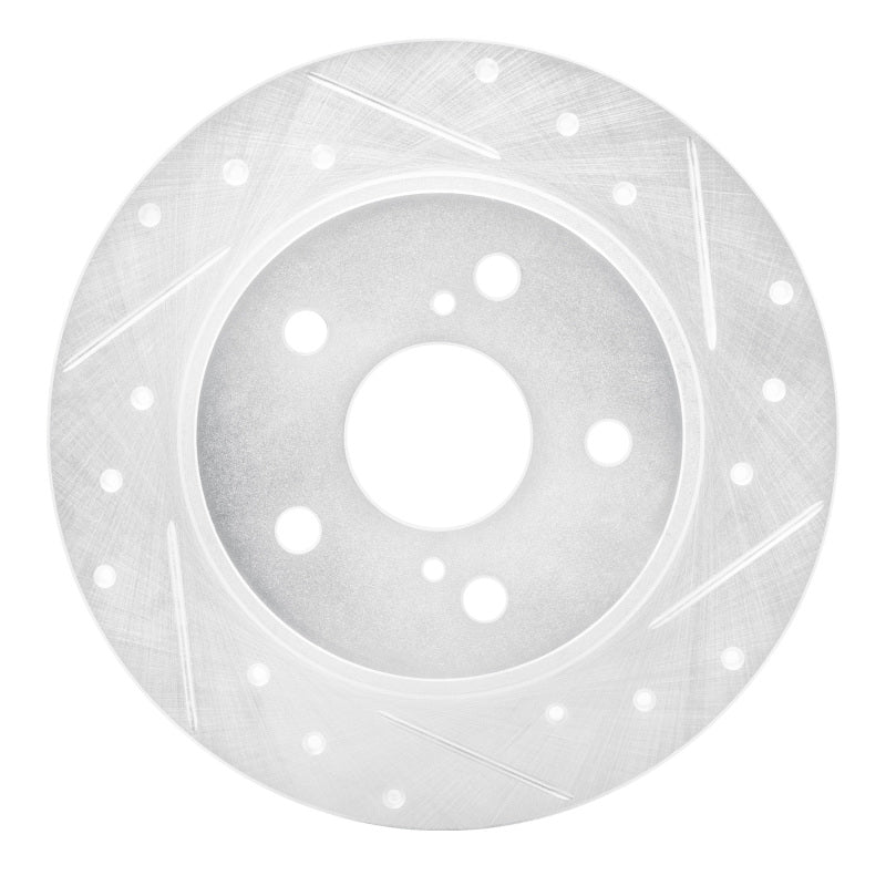 R1 11-16 Scion TC Rear Right Drilled & Slotted Silver Brake Rotor