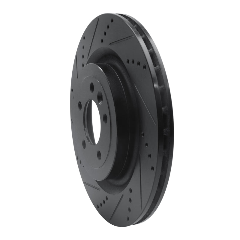 R1 2013-2025 Land Rover Defender 110 Rear Left Drilled & Slotted Black Brake Rotor