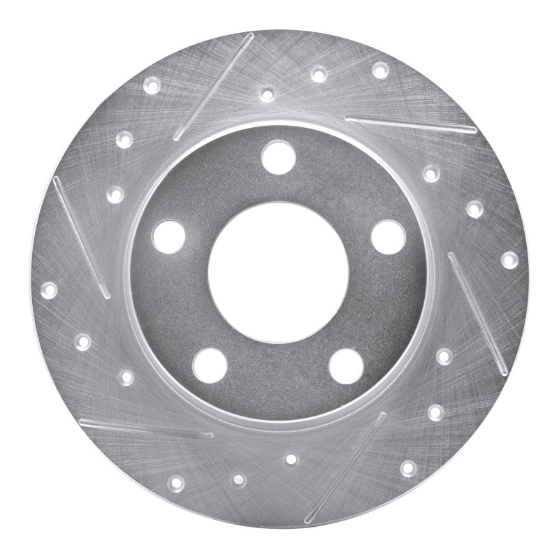R1 99-05 Audi A6 Quattro Rear Left Drilled & Slotted Silver Brake Rotor