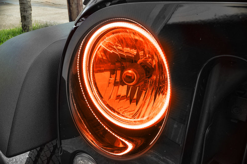 Oracle 07-17 Jeep Wrangler Surface Mount LED Headlight Halo Kit - Amber