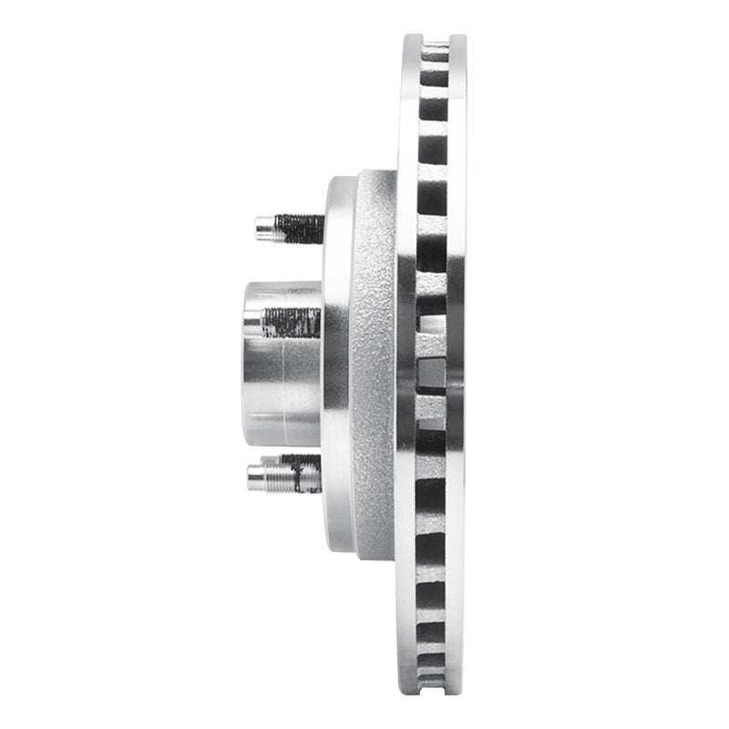 R1 82-87 Ford Mustang Front Right Drilled & Slotted Silver Brake Rotor