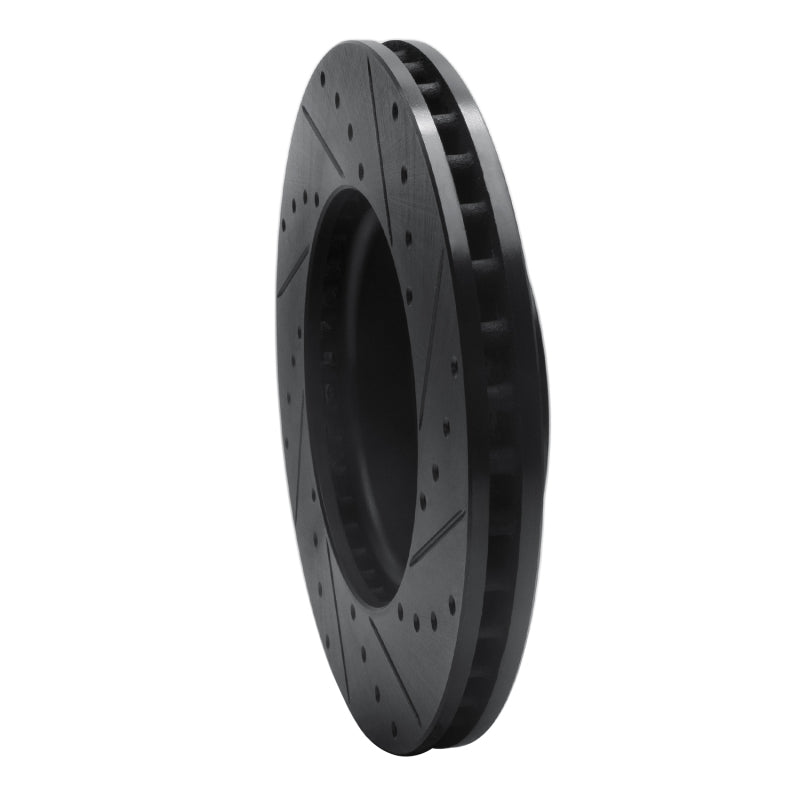 R1 14-20 Cadillac CTS Front Left Drilled & Slotted Black Brake Rotor