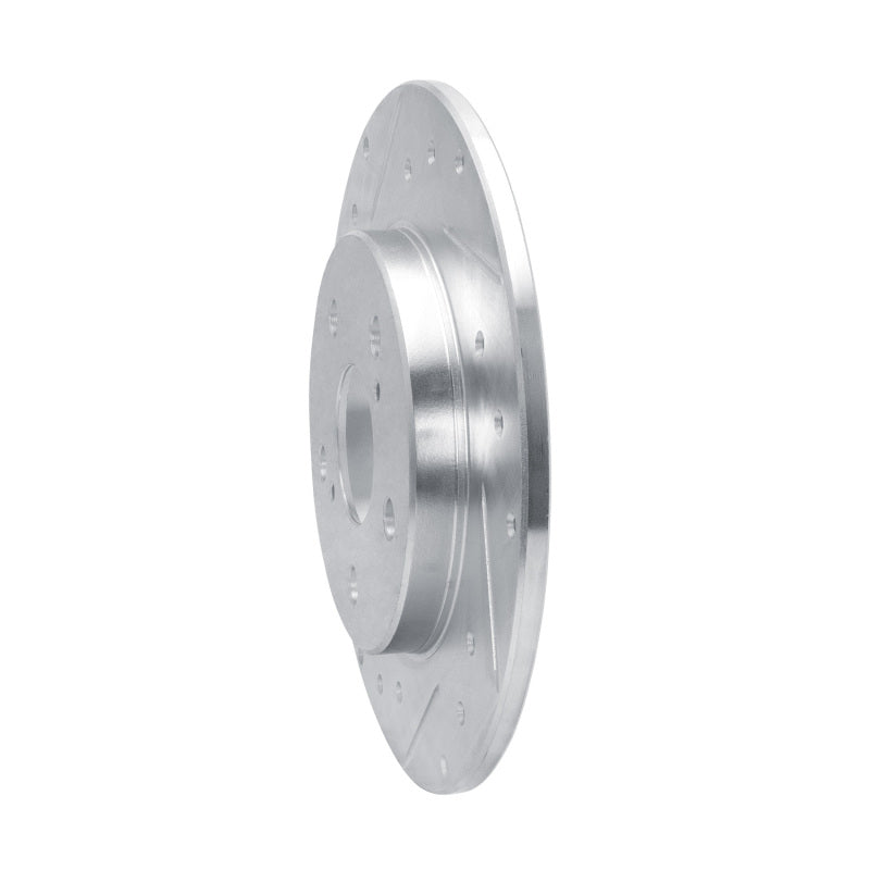 R1 08-18 Pontiac Vibe Rear Left Drilled & Slotted Silver Brake Rotor