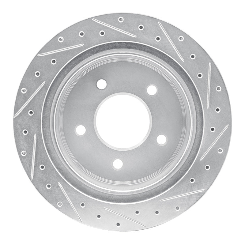 R1 04-06 Ford E-150 Rear Left Drilled & Slotted Silver Brake Rotor