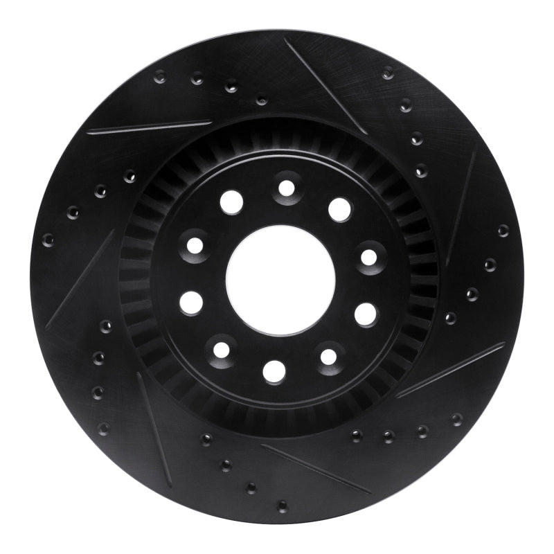 R1 05-09 Ford Freestyle Front Right Drilled & Slotted Black Brake Rotor