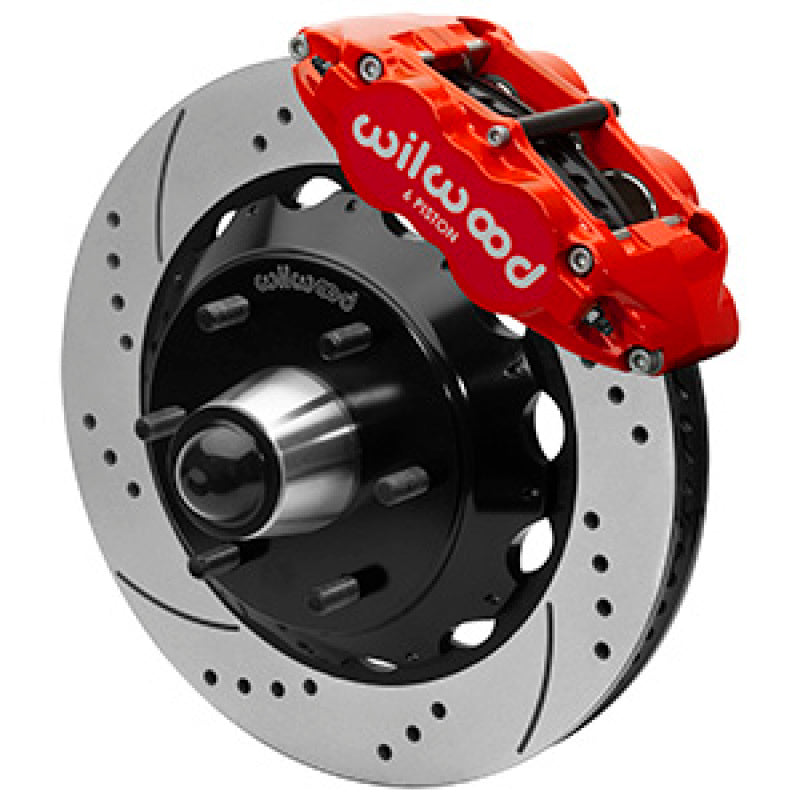 Wilwood 63-87 C10 FNSL6R Front Big Brake Kit 14in drill/slot 6x5.5 BP for drop spindles - Red