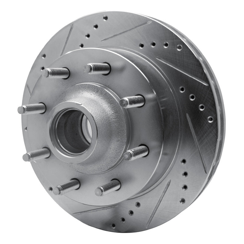 R1 99-02 Ford Excursion Front Left Drilled & Slotted Silver Brake Rotor