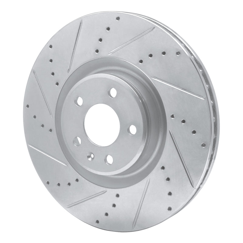 R1 2012-2018 Audi A6 Quattro Front Left Drilled & Slotted Silver Brake Rotor