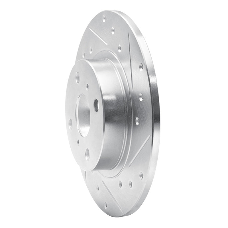 R1 87-89 Toyota MR2 Rear Right Drilled & Slotted Silver Brake Rotor