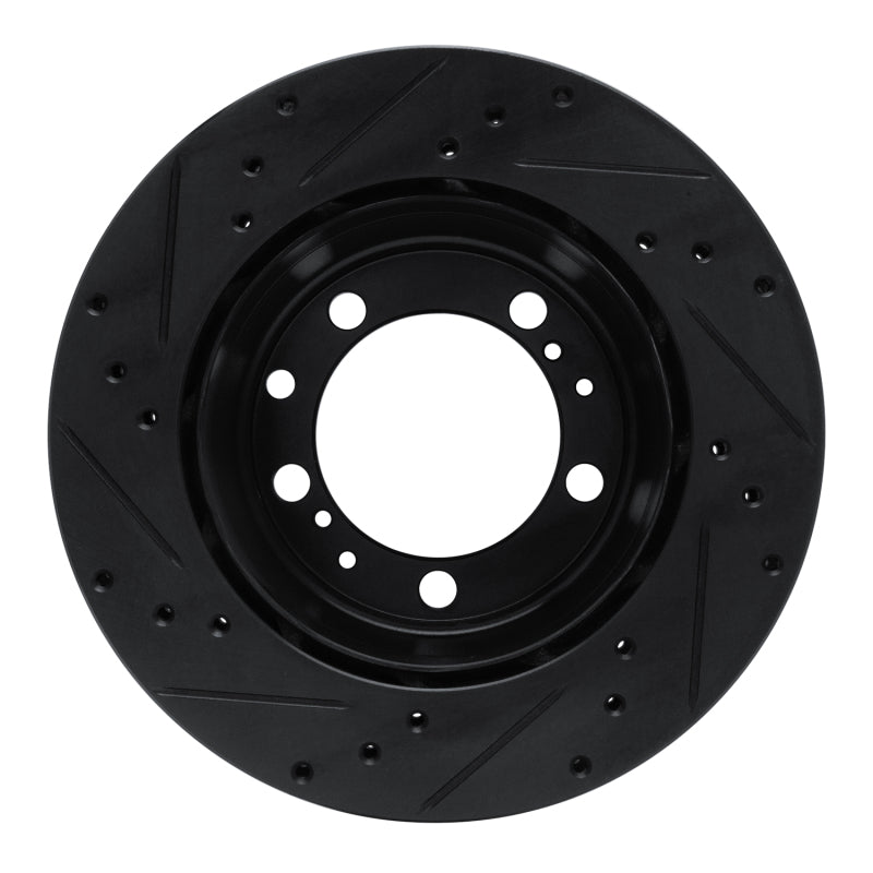 R1 91-97 Porsche 911 Left Rear Drilled & Slotted Black Brake Rotor