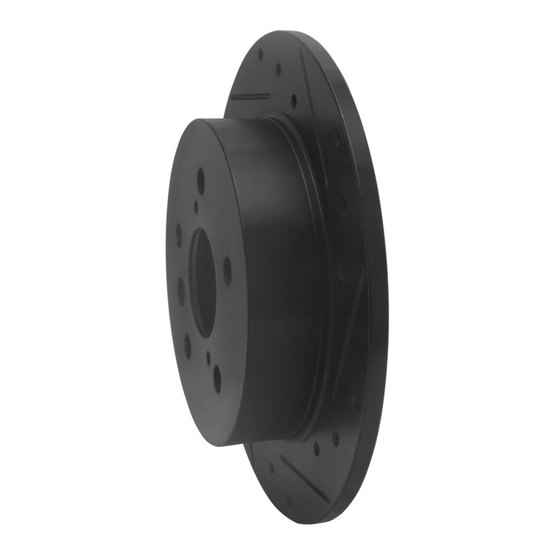R1 18-24 Toyota Camry Rear Right Drilled & Slotted Black Brake Rotor
