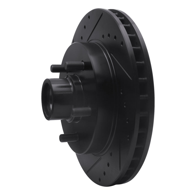 R1 1992-2002 Chevrolet C1500 Suburban Front Left Drilled & Slotted Black Brake Rotor