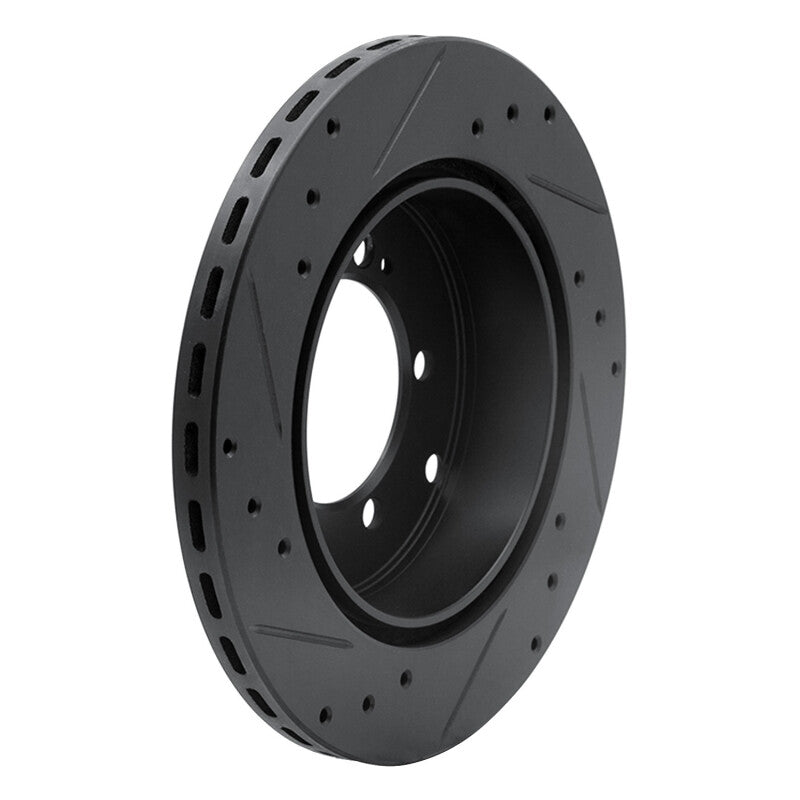 R1 91-93 Dodge STEALTH Rear Right Drilled & Slotted Black Brake Rotor