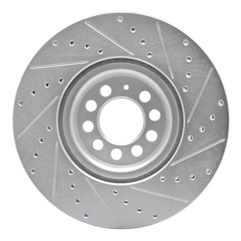R1 00-06 Audi TT Front Left Drilled & Slotted Silver Brake Rotor