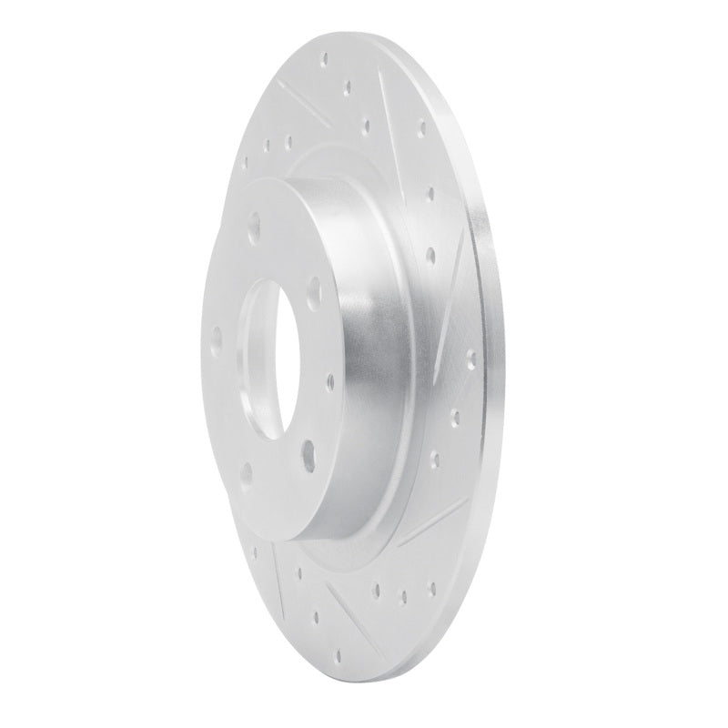 R1 14-21 Mazda 6 Rear Right Drilled & Slotted Silver Brake Rotor