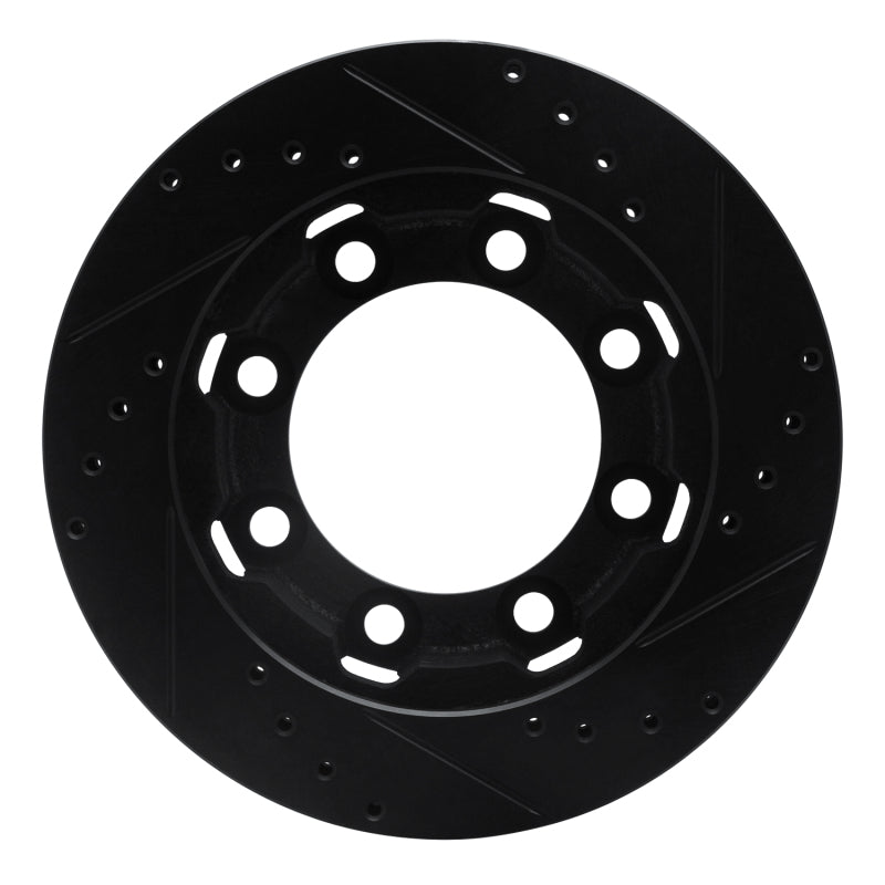R1 71-91 Chevrolet C30 Pickup Front Left Drilled & Slotted Black Brake Rotor