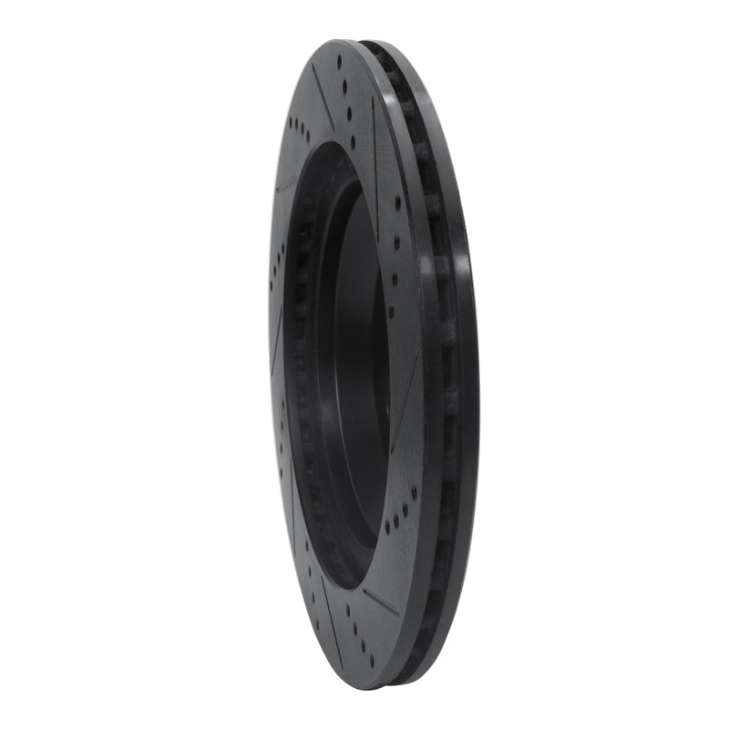 R1 14-21 Mercedes-Benz Maybach S560 Rear Left Drilled & Slotted Black Brake Rotor