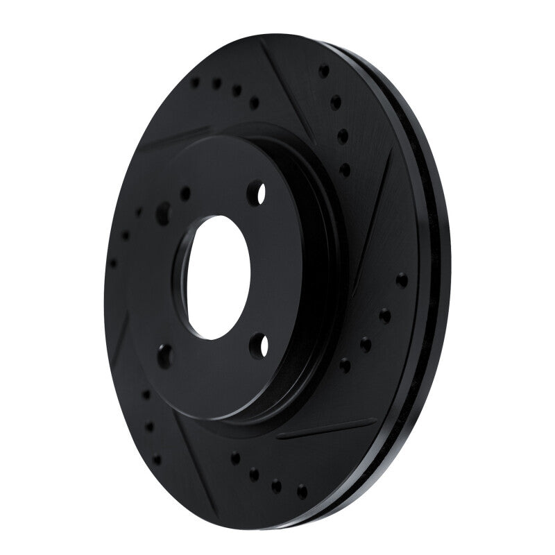 R1 11-19 Ford Fiesta (USA/Canada) Front Right Drilled & Slotted Black Brake Rotor