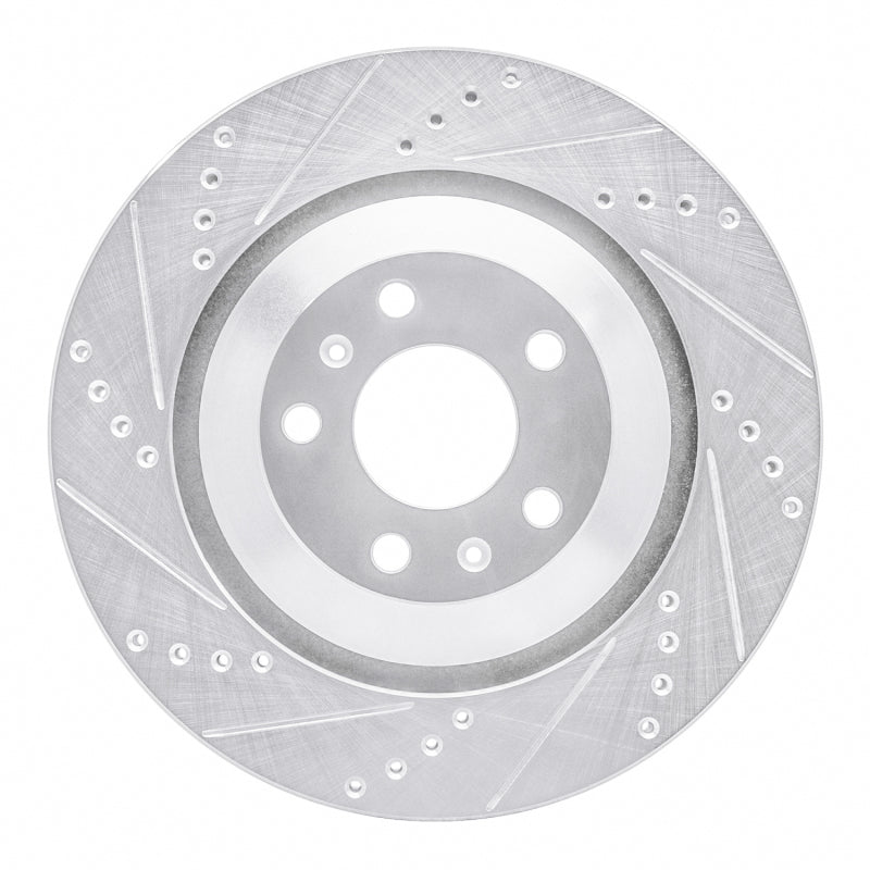R1 04-18 Audi A8 Rear Left Drilled & Slotted Silver Brake Rotor