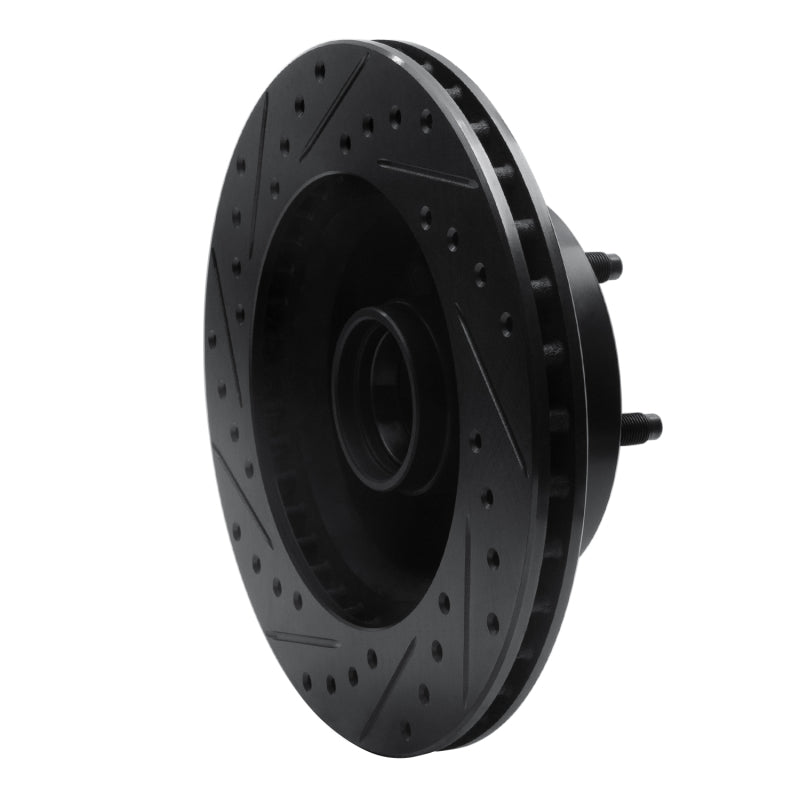 R1 86-92 Jeep Cherokee Front Right Drilled & Slotted Black Brake Rotor