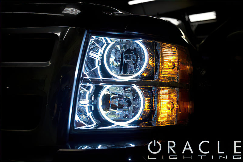 Oracle 07-13 Chevrolet Silverado LED Round Style Headlight Halo Kit - Red