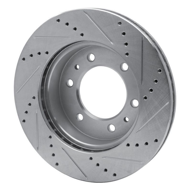 R1 06-10 Hummer H3 Front Left Drilled & Slotted Silver Brake Rotor