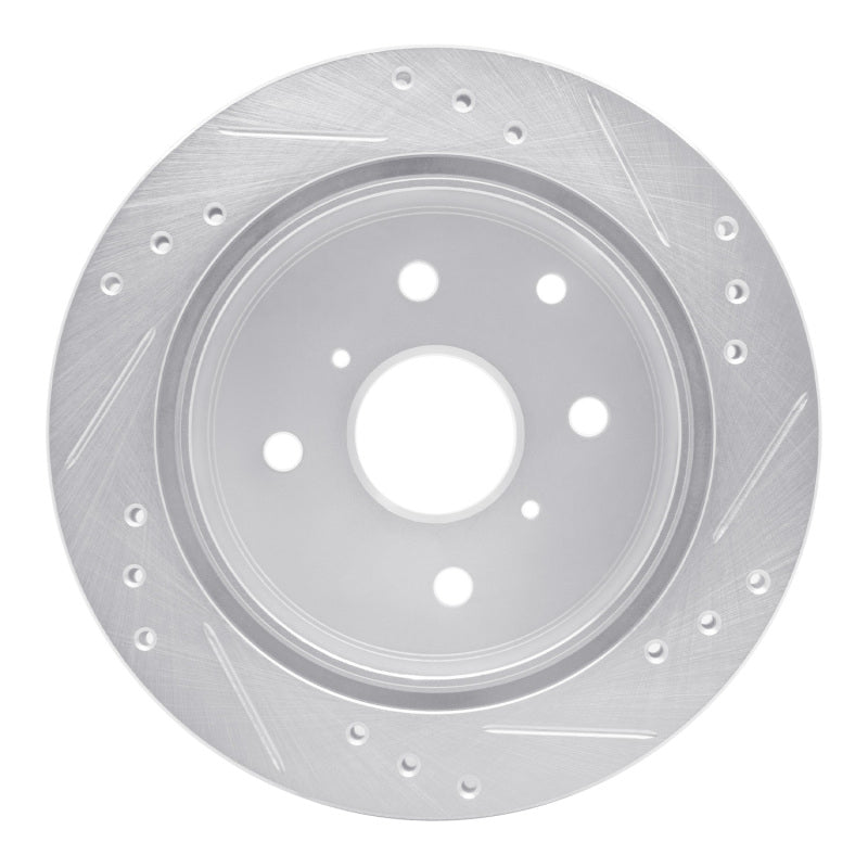 R1 82-85 Toyota Celica Rear Left Drilled & Slotted Silver Brake Rotor