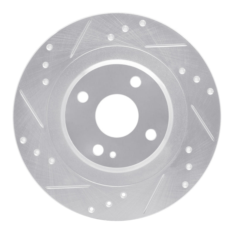 R1 2016-2025 Fiat 124 Spider Rear Left Drilled & Slotted Silver Brake Rotor