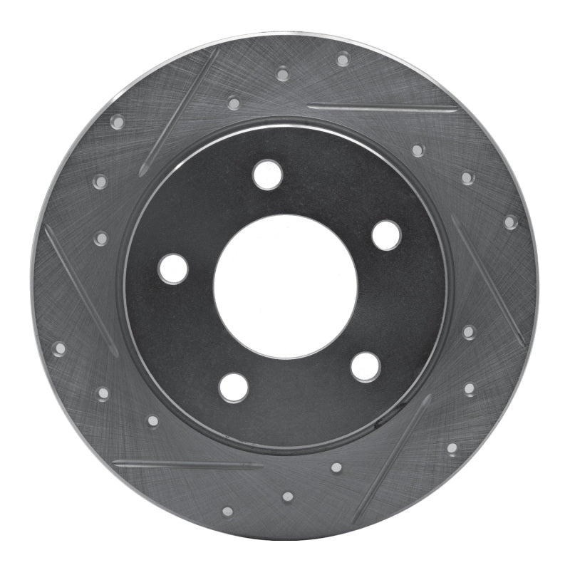 R1 04-13 Mazda 3 Rear Left Drilled & Slotted Silver Brake Rotor