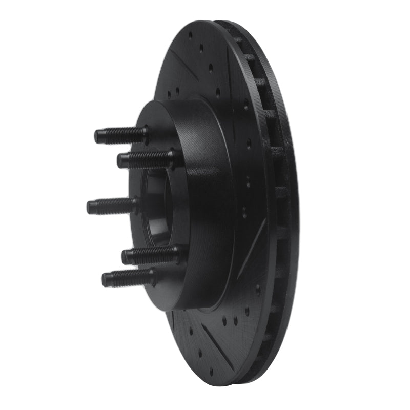 R1 83-92 Ford Explorer Front Right Drilled & Slotted Black Brake Rotor